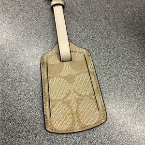 Coach Beige Signature Luggage Tag